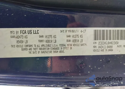 2017 Dodge Charger R/T Scat Pack Rwd from USA, damaged, VIN 2C3CDXGJ8HH615450